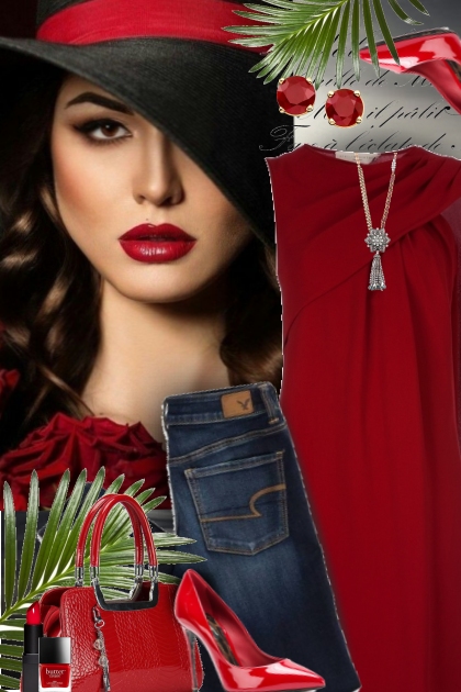 Lady in red- combinação de moda