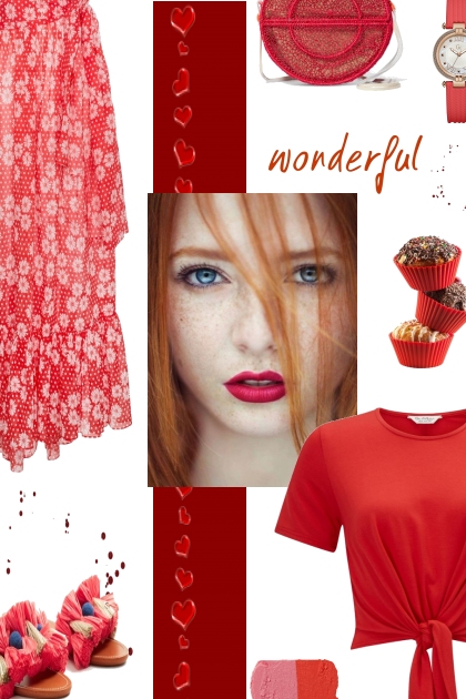 RED WONDERFUL- combinação de moda
