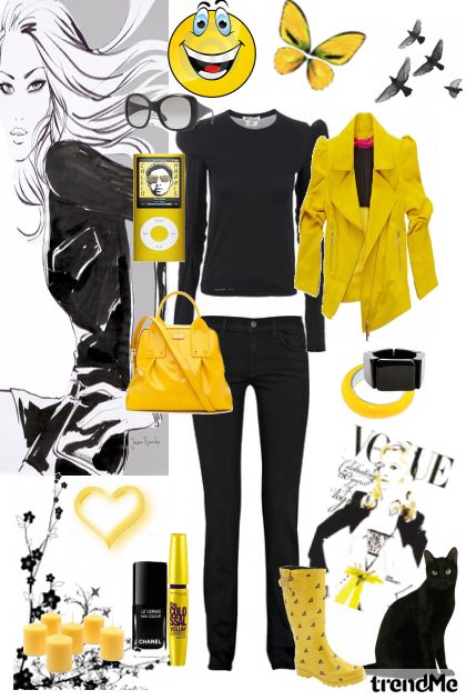 yellow for good mood : )- Combinazione di moda