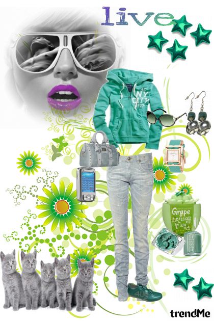 girl in green- Combinaciónde moda