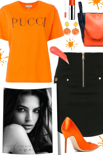 A Splash Of Orange- Fashion set