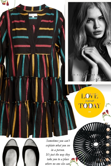Mini Striped Dress- Modna kombinacija