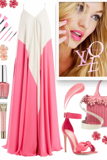 Pink Maxi Dress- combinação de moda