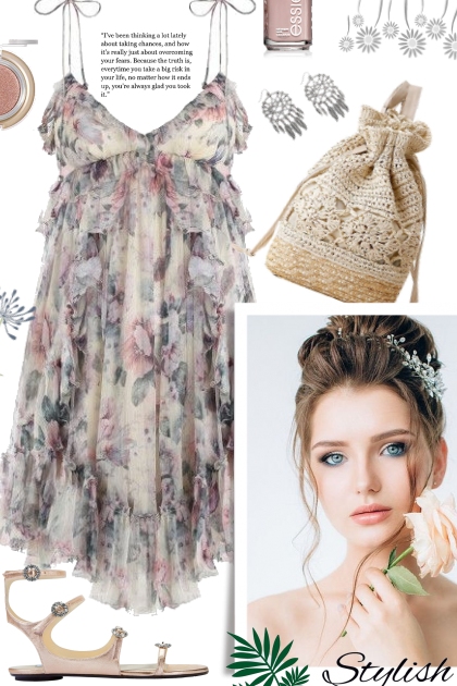 Flower Print Summer Dress- Combinaciónde moda