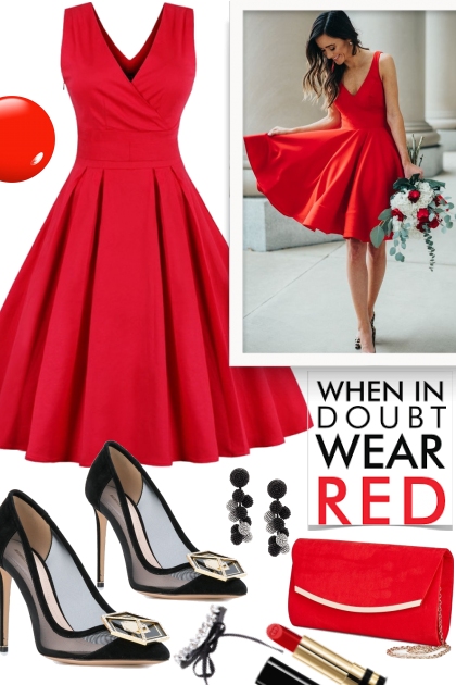 When in doubt wear red!- combinação de moda