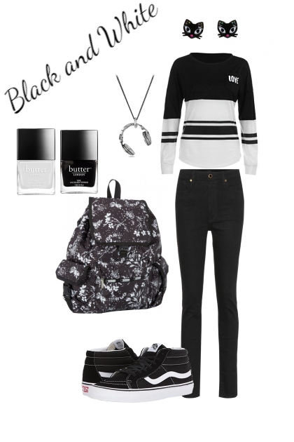 Black and White- combinação de moda