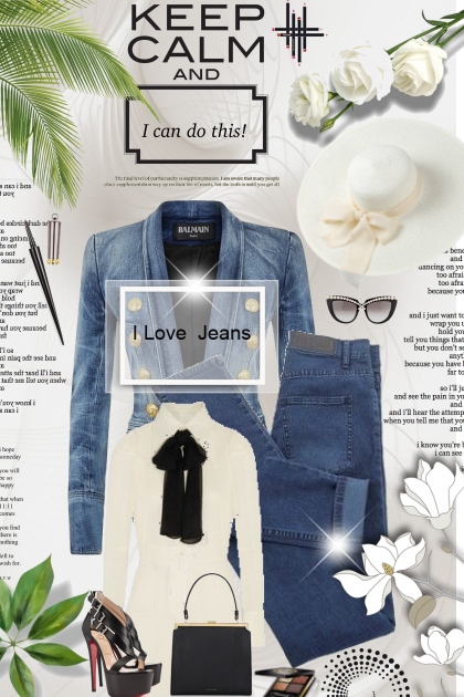I love jeans- combinação de moda