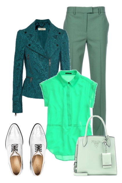 Greeny day at the office- Fashion set