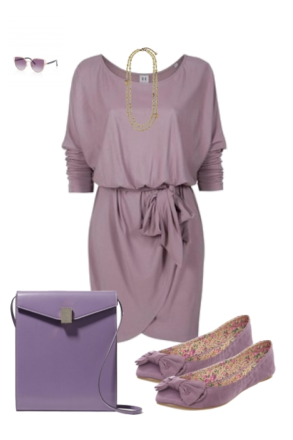 Purple outfit for apple body- Modna kombinacija