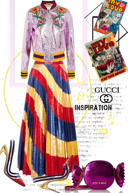 Colorful Gucci- combinação de moda