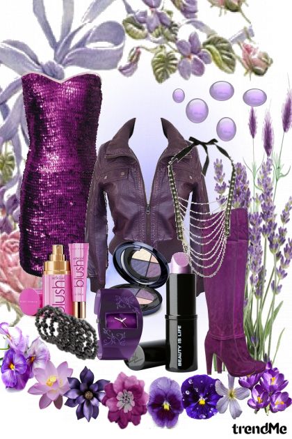 purple flowers..:)- combinação de moda