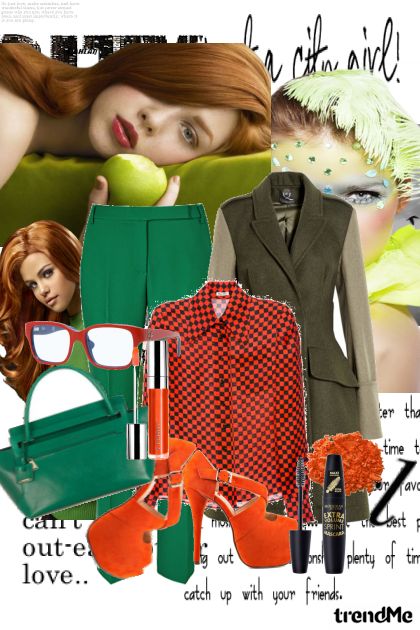 Green&Orange- combinação de moda