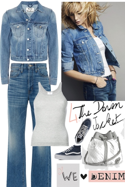 casual denim and white