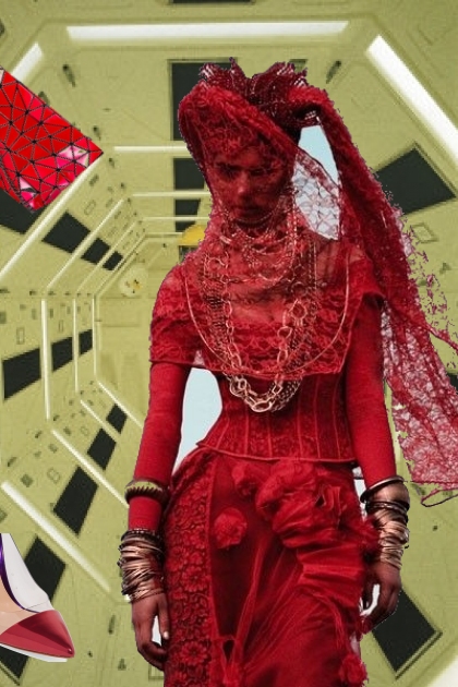 red dress- Combinazione di moda