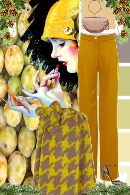 vintage yellow fashion- Modekombination