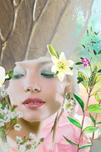 face in the flowers- Combinazione di moda