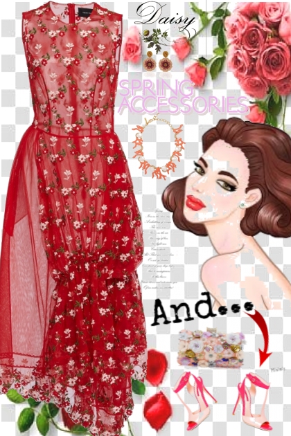 red floral daisy - Fashion set