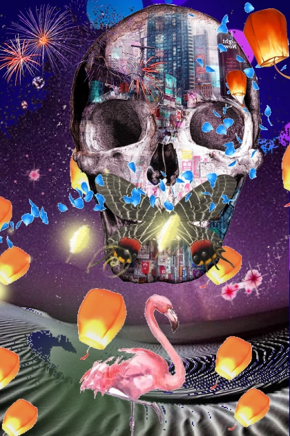 floating skull city- Combinazione di moda