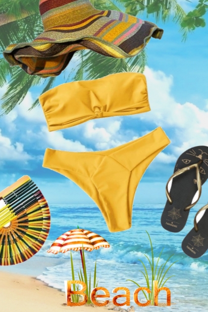 yellow beach day- Modna kombinacija