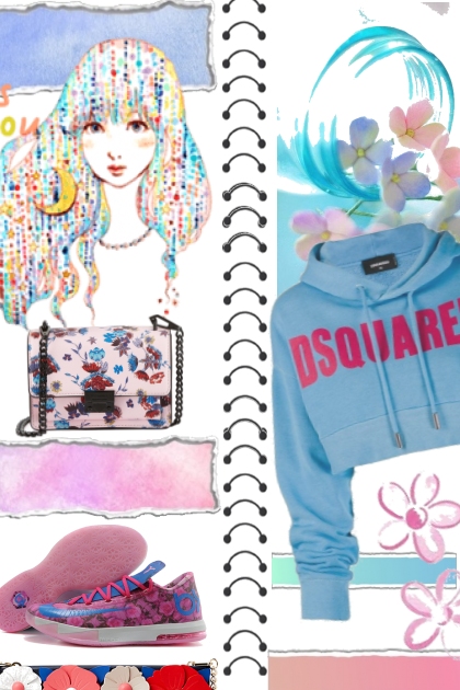 pink n blue fashion pages- Combinazione di moda