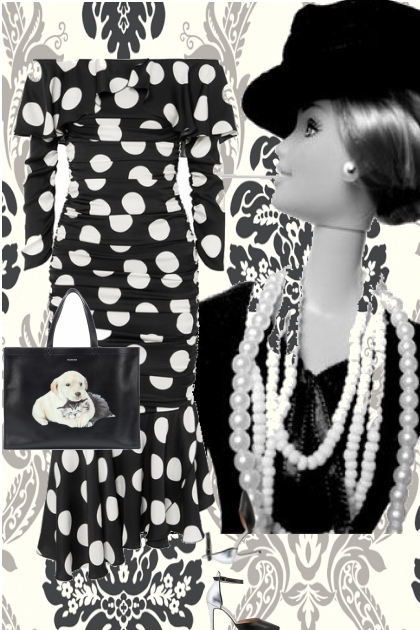 black and white in dots- Fashion set