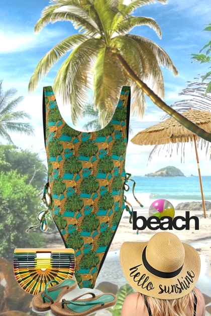2 2 toe green n gold on the beach - Fashion set