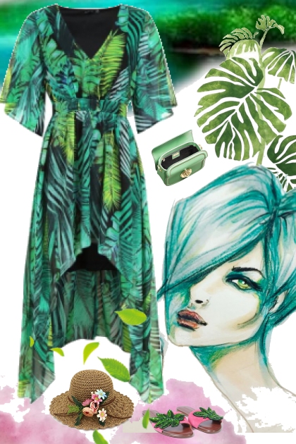 TROPICAL GREEN GODDESS- Fashion set