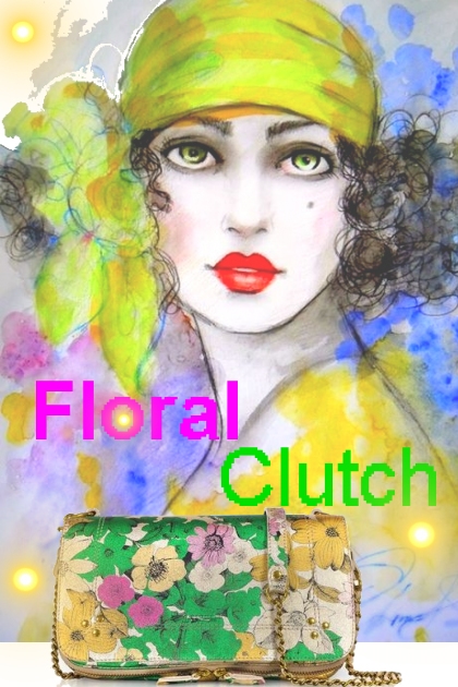 bold floral clutch- Combinaciónde moda