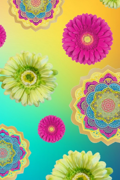 colorful  flower background- Modekombination