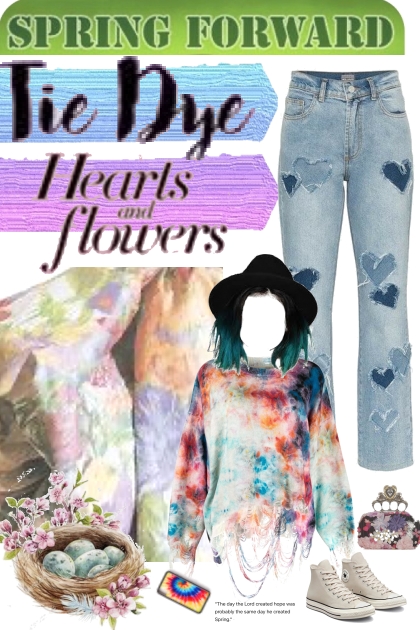 tye dye hearts n flowers- Combinazione di moda