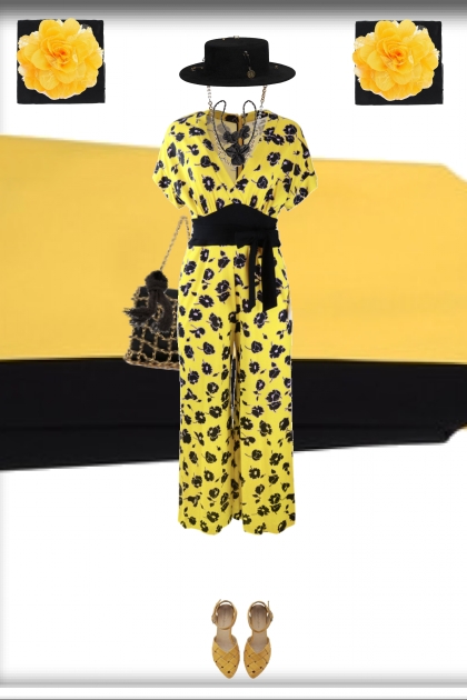 black n yellow spring- combinação de moda