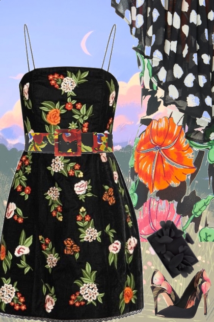 dark florals 2023 spring- Модное сочетание