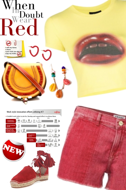 new red it out - combinação de moda