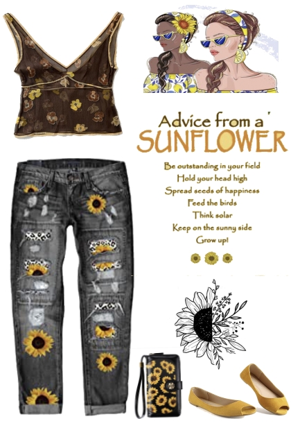 advice from a sunflower- Combinazione di moda