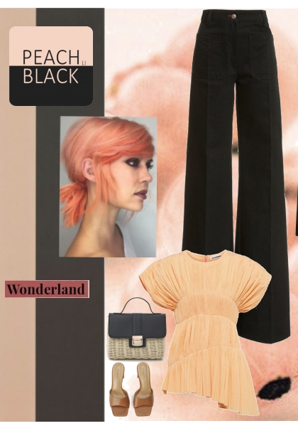 peach n black combo- Модное сочетание