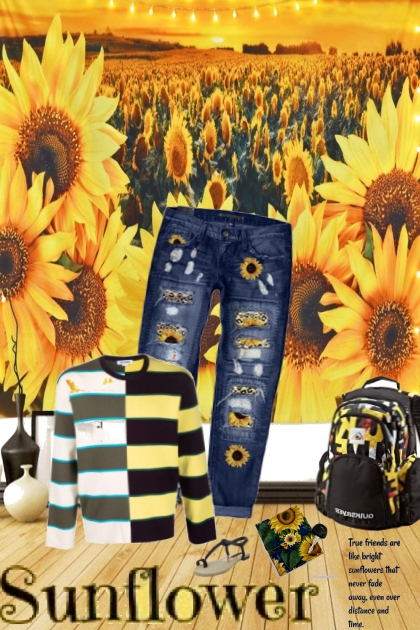 dress bright like a sunflower- Fashion set