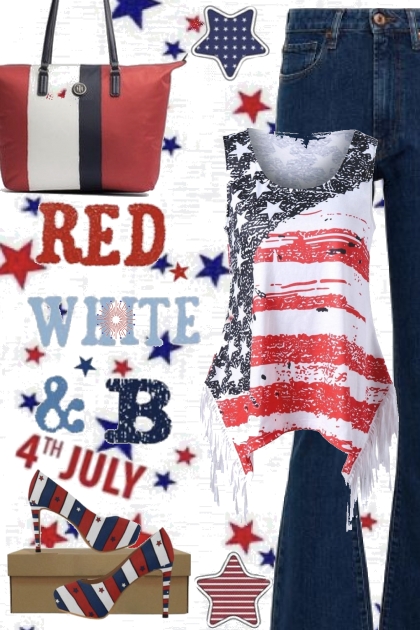 red white and B- Combinazione di moda
