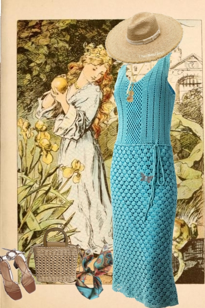 blue knit - combinação de moda