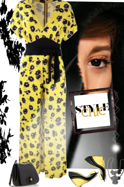 yellow and black chic- Combinazione di moda