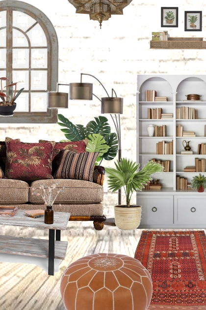 warm  cozy living room- Fashion set