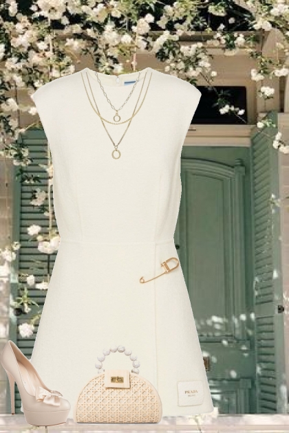 classic white dress- Fashion set