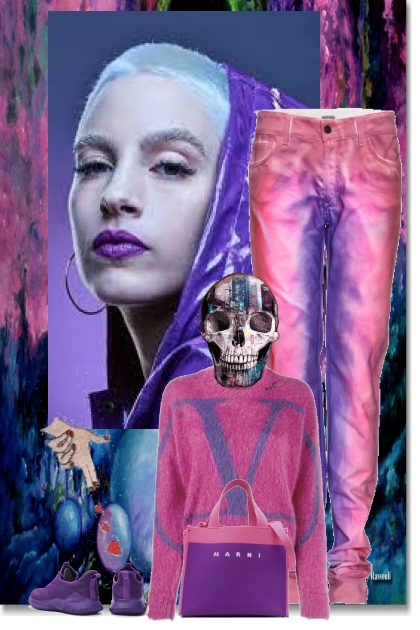 pink n purple color combo- Fashion set