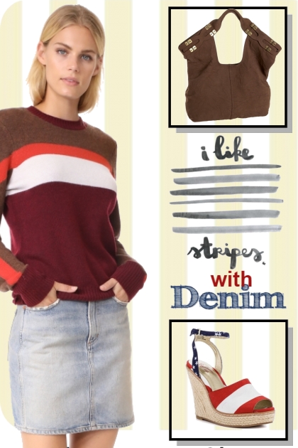 stripes with denim - Модное сочетание