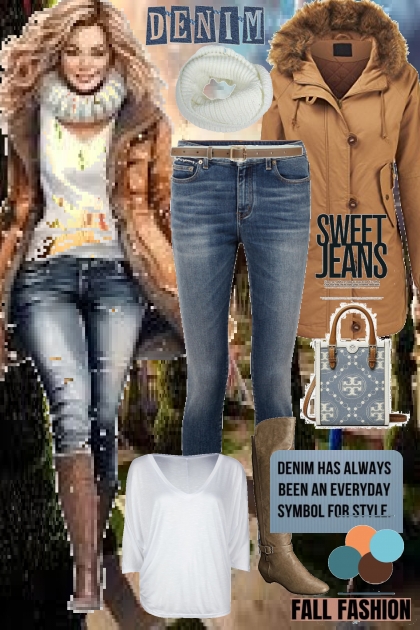 sweet jeans for October outfit ideas - コーディネート