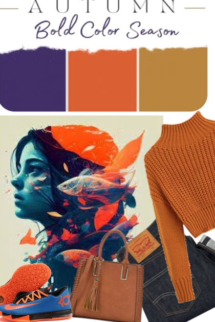 season of full bold fall color - combinação de moda