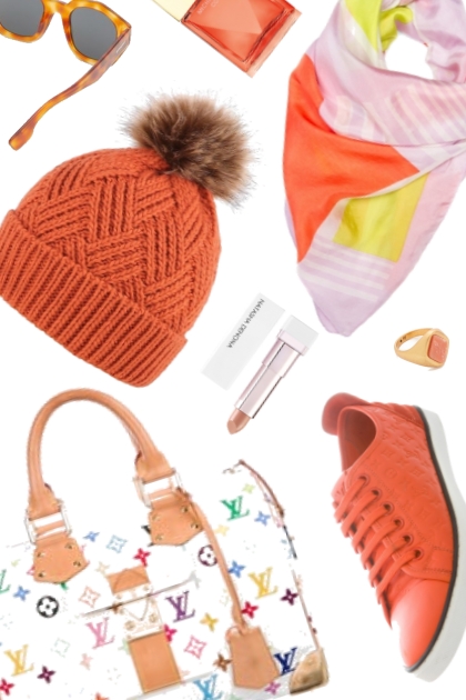 orange accessoties for october  2023- Модное сочетание
