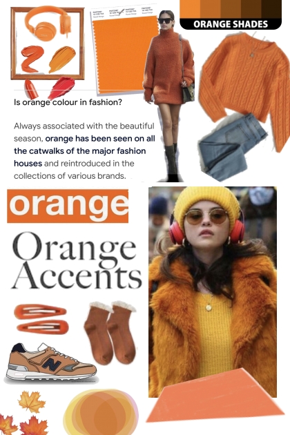 october accents in orange - Fashion set