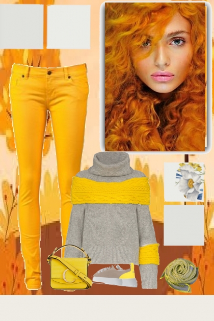 grey n yellow color combo - Fashion set