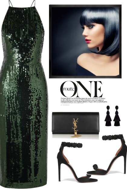 Sequined midi dress- Combinazione di moda