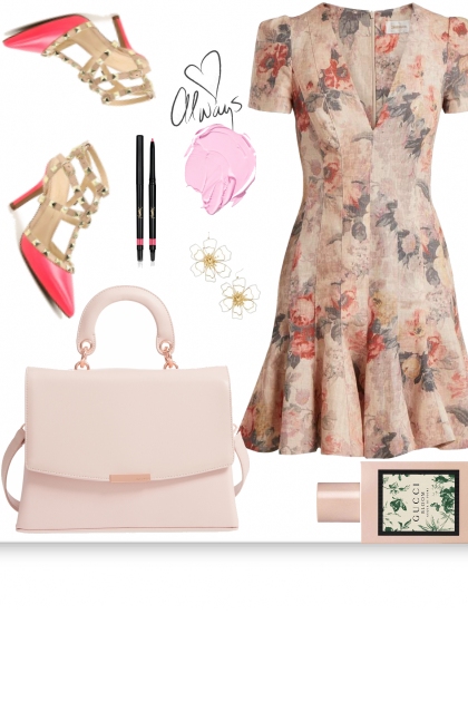 floral dress- Модное сочетание